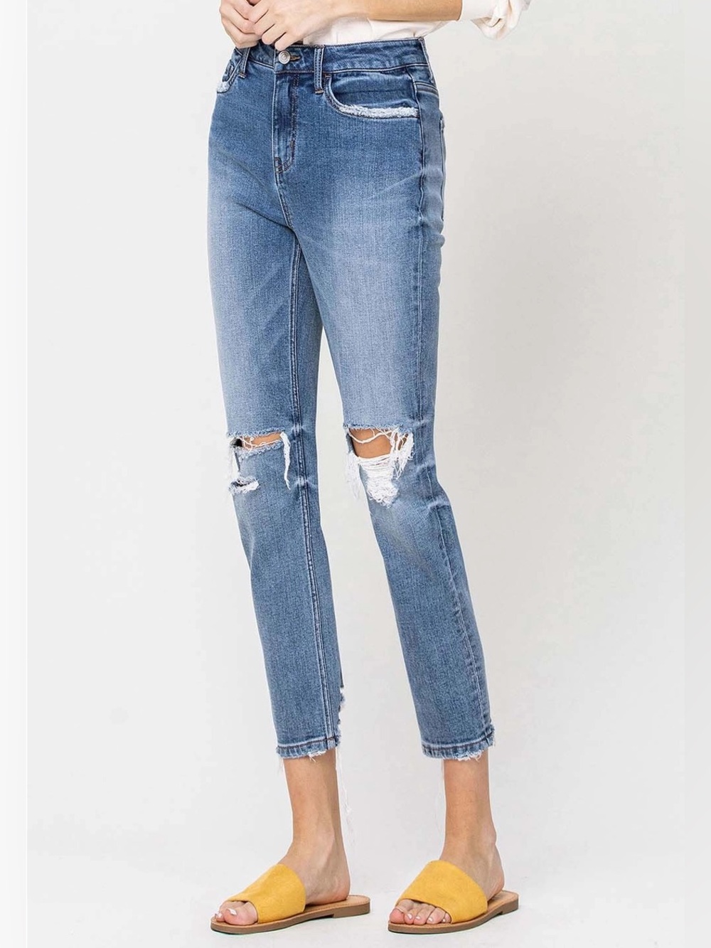 Flying Monkey Light Blue Distressed Boyfriend Jeans size 30